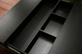 Details about Modern Black Oak Wood Storage Coffee Cocktail Table