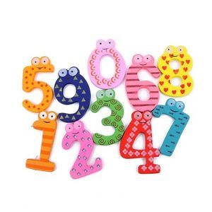 10pcs A Set Wood Cartoon Fridge Magnet Kids Educational Toy 0 9 Figures Number