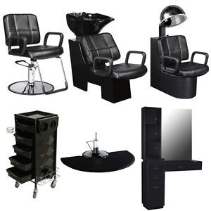 New Salon Station Chair Shampoo Dryer Chair Package with Mat Trolley EB 27B