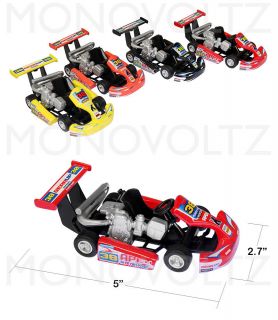 Turbo Go Kart Speed Racing Mini Cars Die Cast Pull Back Car Toy Kids Gift 4 Pack