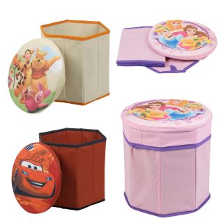 Disney Characters Storage Foot Stool Children Pouffe Bedroom Chair Kids Seat Box