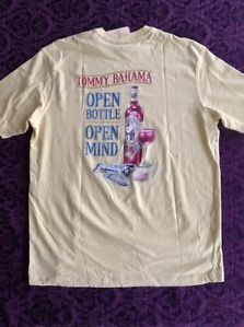 Tommy Bahama Mens Tee T Shirt Open Bottle Open Mind Yellow XL XLarge New