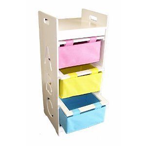 Children's Wooden Toy Bin Organizer Storage Drawers Box