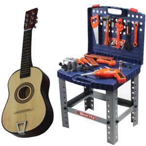 Tool Set Toy Workshop Boys Kids Pretend Bench Guitar