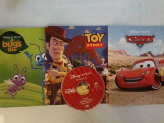 Disney Read Along Book DVD Toy Story Bugs Life Cars