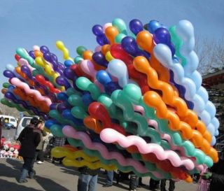 10 x Twist Spiral Long Latex Balloons Wedding Kids Birthday Party Decor Toy T