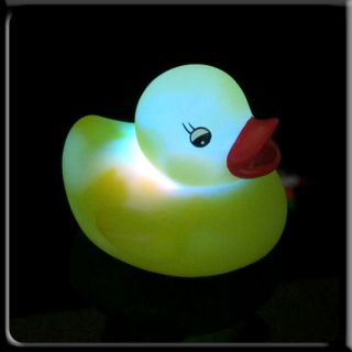 Baby Bath Funny LED Light Flashing Duck Toy Rubber