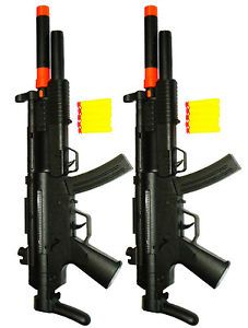 Dual Kids Toy 24" MP5 Toy Electronic Machine Guns with Darts Lights Sounds