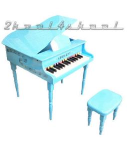 Child Toy Piano Baby Blue Grand for Kids with Bench