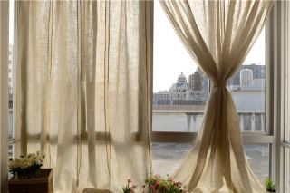 French Country Style Cotton Linen Cotton Crochet Lace Curtain F021