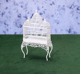Doll House Mini Victorian Table Birdcage Wire Bird Pets