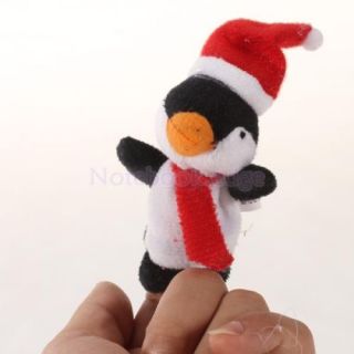 5X 5pcs Animal Finger Puppets w Christmas Hat Great Gifts Quality Velvet Cloth
