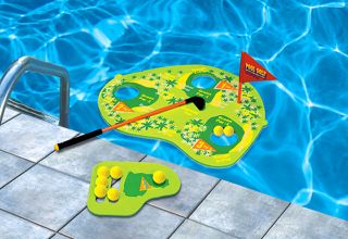 New Swimline 9163 Swimming Pool Floating Kids Golf Game w 8 Soft Foam Golf Balls 0019643165557