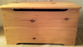 Kids Toy Box Hope Chest Unfinished Solid Wood Safety Hinged Lid U Pickup 20147