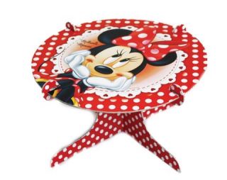 Party Tableware Minnie Mouse Cake Stand 25cm x 13 5cm Red White Polka Dots
