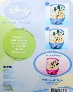 Disney Blue Baby Night Light Boy Mickie Mouse Picture Show Nightlight New