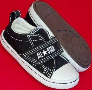 New Girl's Boys Toddler Black Converse All Star Velcro Athletic Sneakers Shoes 8