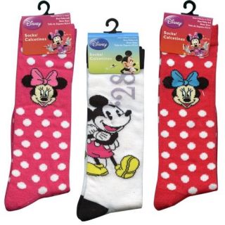 Disney Minnie Mickey Mouse Children's Soft Knee High Socks Size 6 8 3 Styles