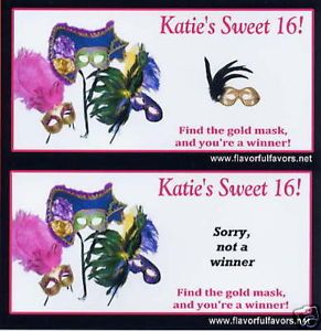 Masquerade Mardi Gras Party Favors Scratch Off Game