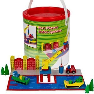 Children's Wooden Construction Building Blocks Kids Fun Toy Storage Carry Box