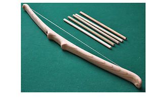 Handcrafted Longbow Style Wooden Toy Bow and Arrows Set for Kids