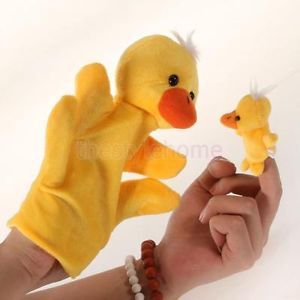 Yellow Duck Hand Puppet Finger Puppet Preschool Kids Funny Toy Soft Comfortable