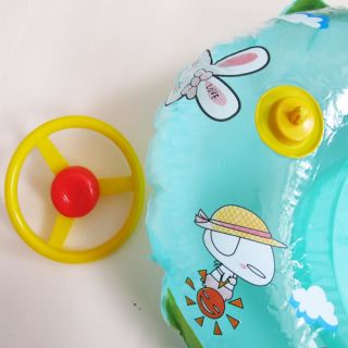 Baby Kids Water Pool Swim Ring Seat Float Boat Swimming Aid Tube with Wheel Toy
