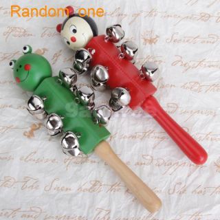 Wooden Handled Jingle Bell Shakers Musical Instrument