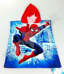 Kids Boys Ultimate Spiderman Poncho Towel 50cm x 115cm New