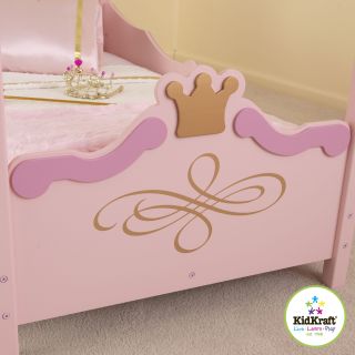 KidKraft Pink Princess Wood Toddler Kids Cot Bed