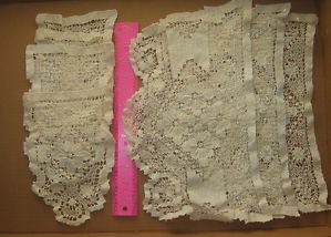 Vtg Crocheted Lace Doilies Couch Chair Arm Cover Lot