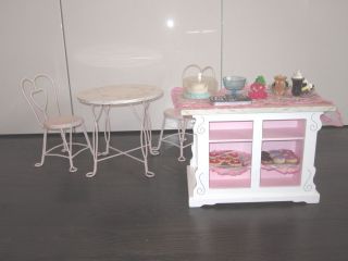 American Girl Doll Bakery Set Plus Table and Chairs Plus Cloths and Some Food