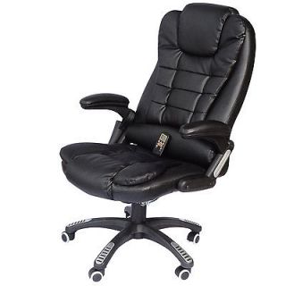 Executive Ergonomic Heated Vibrating Computer Desk Office Massage Chair Black