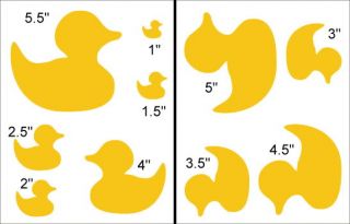 Primitive Shape Stencil Rubber Duckie Toy Duck Bath Baby Farm Swim Water Egg Fun