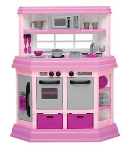 Plastic Toy Deluxe Pink Kitchen Microwave Dishwasher Girls Pretend Play New