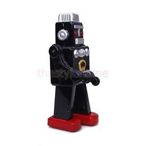 Wind Up Movable Robot w Key Clockwork Kids Toy Also Vintage Collectible Gift