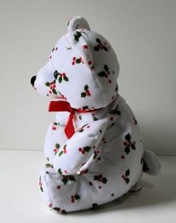 Bean PAL Holly Teddy Bear Plush Velveteen 11" Stuffed Christmas Animal