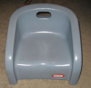 Little Tikes Blue Gray Booster Seat Chair Child Size Hard Molded Plastic Clean