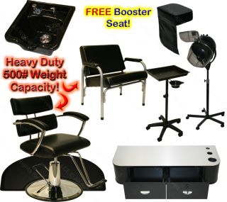 Extra Wide Hydraulic Barber Chair Station Bowl Dryer Tray Beauty Salon Equipment