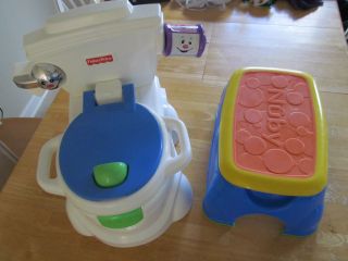 Fisher Price Cheer for Me Potty Training Seat Chair with Nuby Step Stool