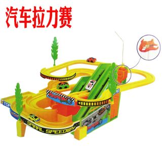 Forcedair Speed Electric Rail Car Track Toy Fast Automobile Race Gift for Kids