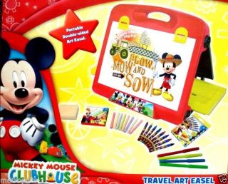 Disney Mickey Mouse Clubhouse Kids Portable Double Sided Travel Art Easel 3 New