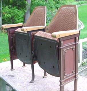 Antique Art Deco Church Folding Pew Seats Made by American Seating Company
