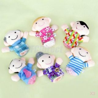 3X 6 People Family Finger Puppets Fancy Educational Toy Set Boy Girl Kids Gift