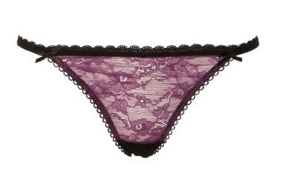 Ladies Pretty Purple Lace String Bikini Panties Frilly Knickers L XL 49"