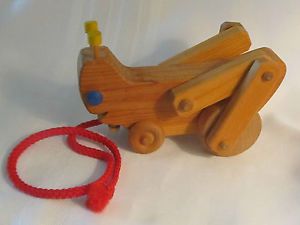 Vintage Cricket Grasshopper Kid Child Solid Wood Pull Toy Insect 8" Hand Craft