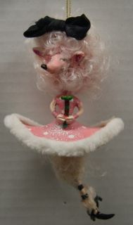 New Kurt Adler 5" French Poodle in Skirt Resin Christmas Ornament Retired