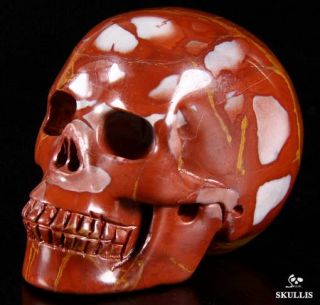 Red Noreena Jasper Carved Crystal Skull Realistic Crystal Healing