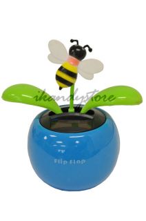 Flower Bumble Bee Flowerpot Flip Flap Solar Powered Toy