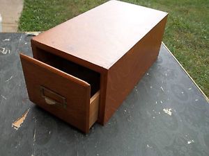 Weis 1 Drawer Oak Library Index Card File Cabinet 